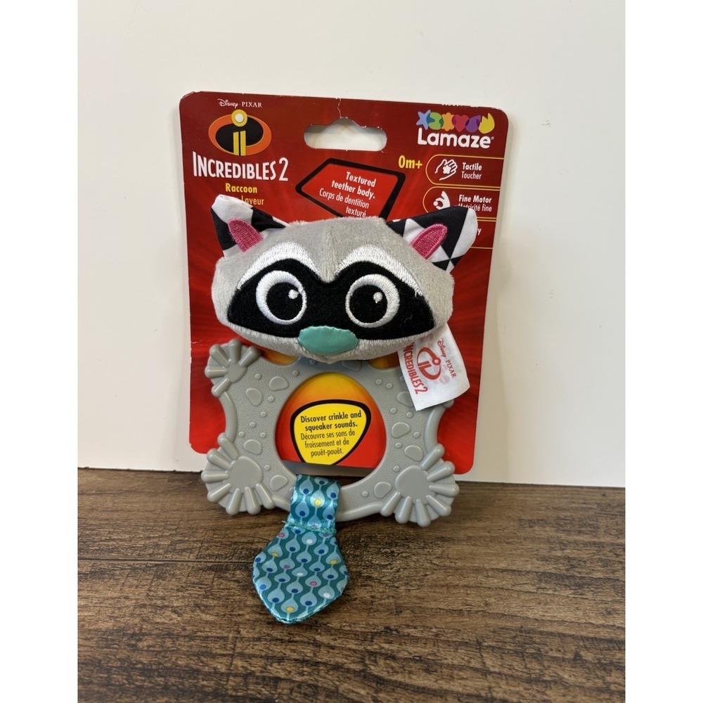 Lamaze Incredibles 2 Racoon Stroller Baby Infant Car Seat Plush Teether Toy